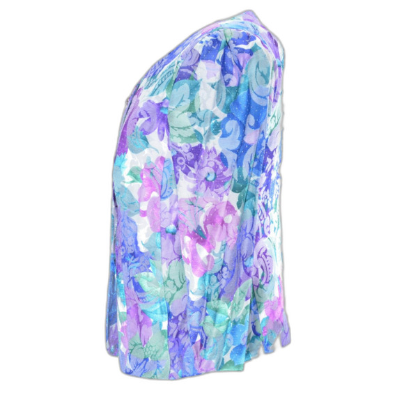 Floral 3/4" Blazer with bling buttons - Picture 2 of 8